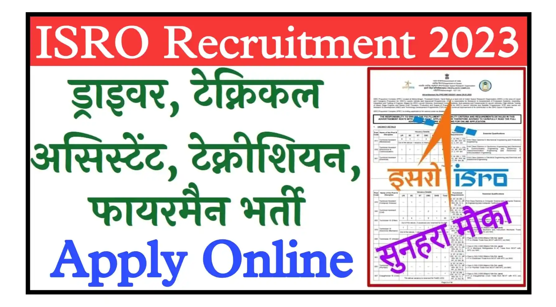 ISRO IPRC Recruitment 2023 इसरो में विभिन्न पदों पर निकली भर्ती, ऑनलाइन आवेदन शुरू
