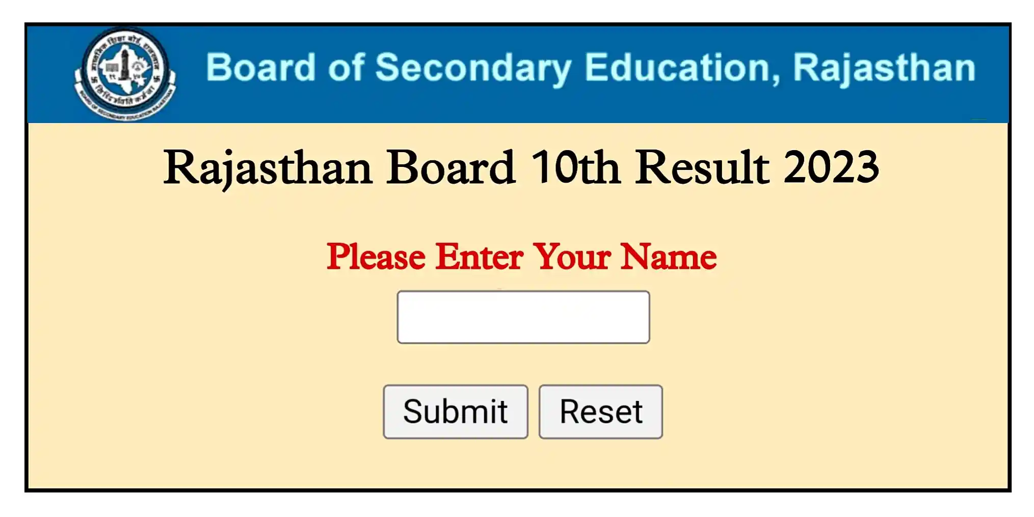 Rajasthan Board 10th Result 2023 Name Wise Check Link @rajeduboard.rajasthan.gov.in