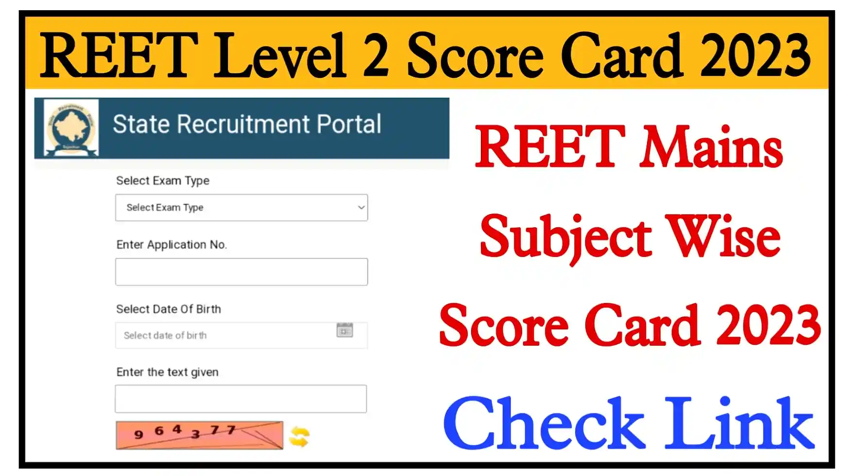REET Level 2 Score Card 2023 Direct Link REET Hindi, English, Maths, Science Score Card Check Link