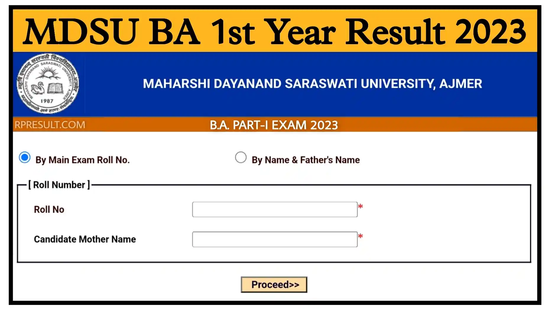 Mdsu Ba 1st Year Result 2023 Out Mdsu Ba Part 1 Result Released Check Name Wise 