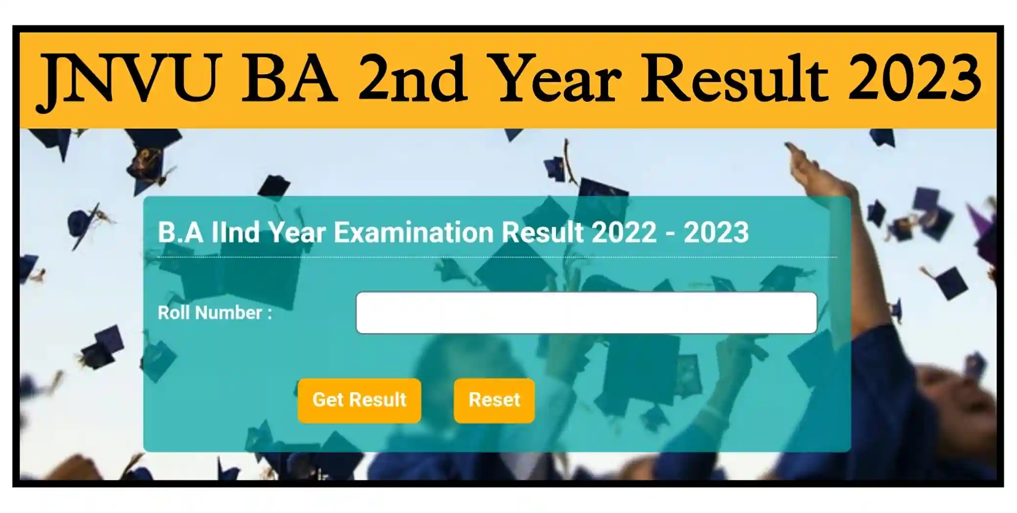 JNVU BA 2nd Year Result 2023 जेएनवीयू यूनिवर्सिटी बीए सेकंड ईयर का रिजल्ट जारी, यहां से ऑनलाइन चेक करें