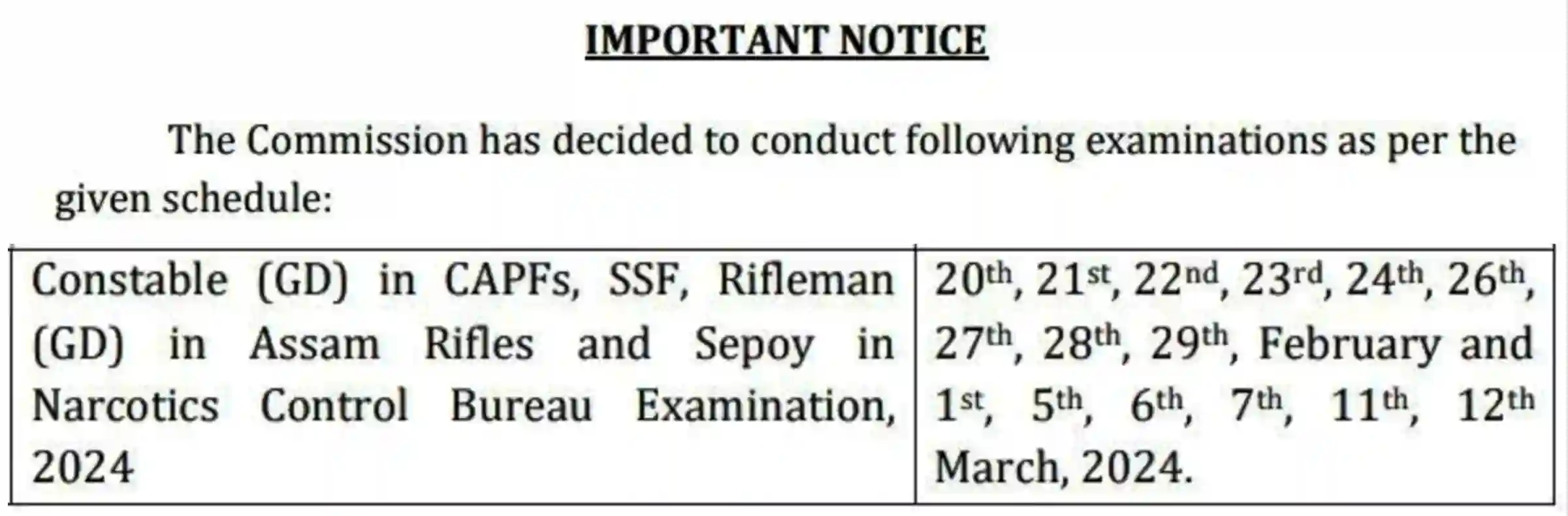SSC GD Constable Exam Date 2023 एसएससी जीडी कांस्टेबल भर्ती 2023 की परीक्षा तिथि घोषित, ऑफिशल नोटिस जारी