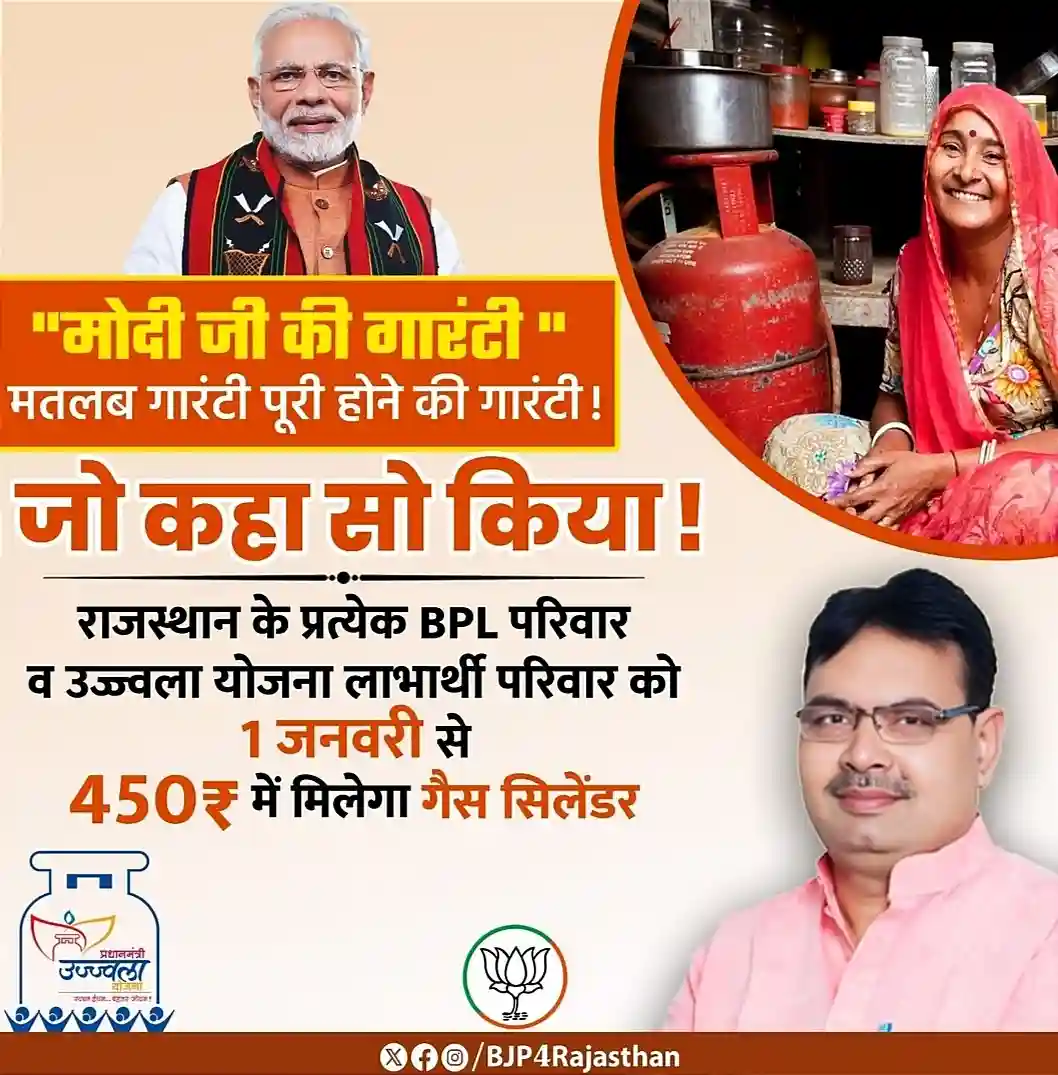 Rajasthan Gas Cylinder 450 Online Apply राजस्थान की महिलाओं को मिलेगा ₹450 में गैस सिलेंडर, यहां से Online E-KYC करें