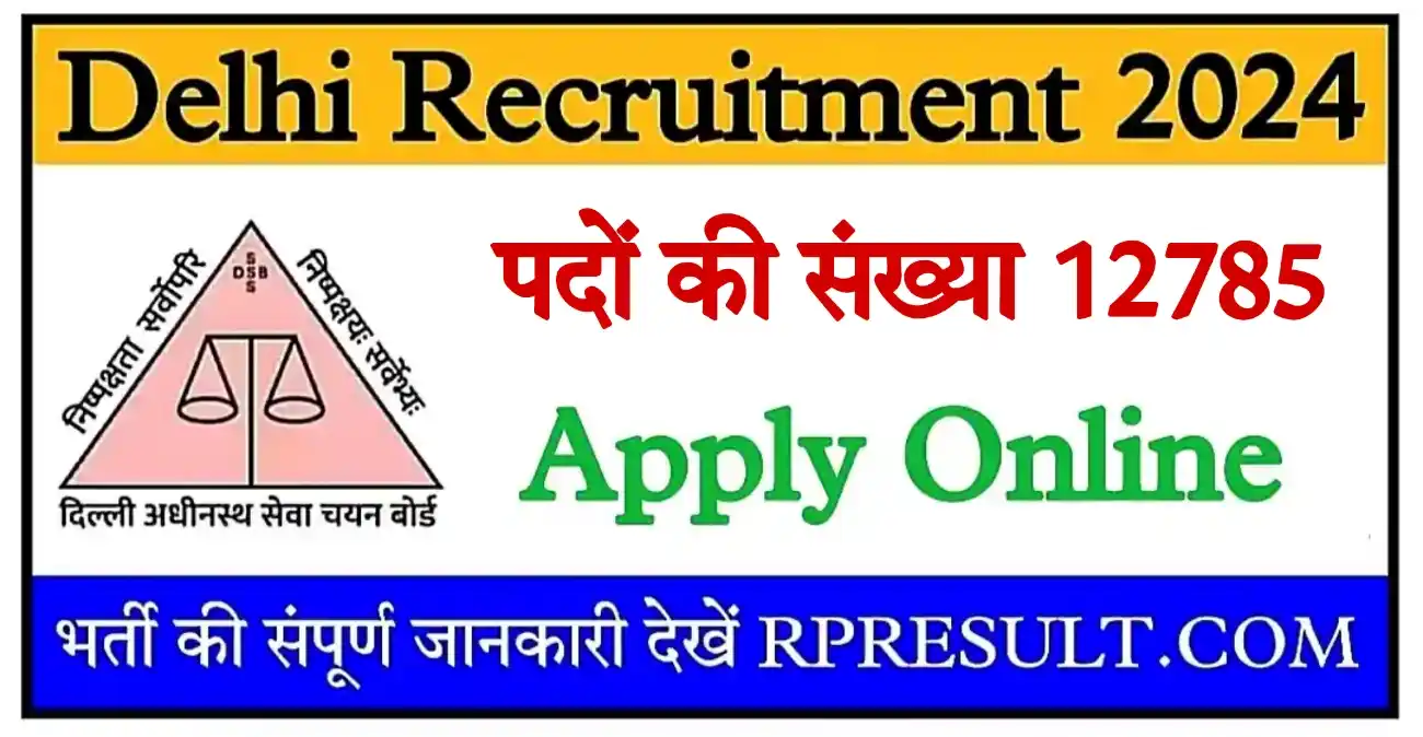 Delhi Recruitment 2024 दिल्ली LDC, Steno, MTS, PGT, TGT, Teacher, Nursing सहित 12785 पदों पर भर्ती, आवेदन शुरू