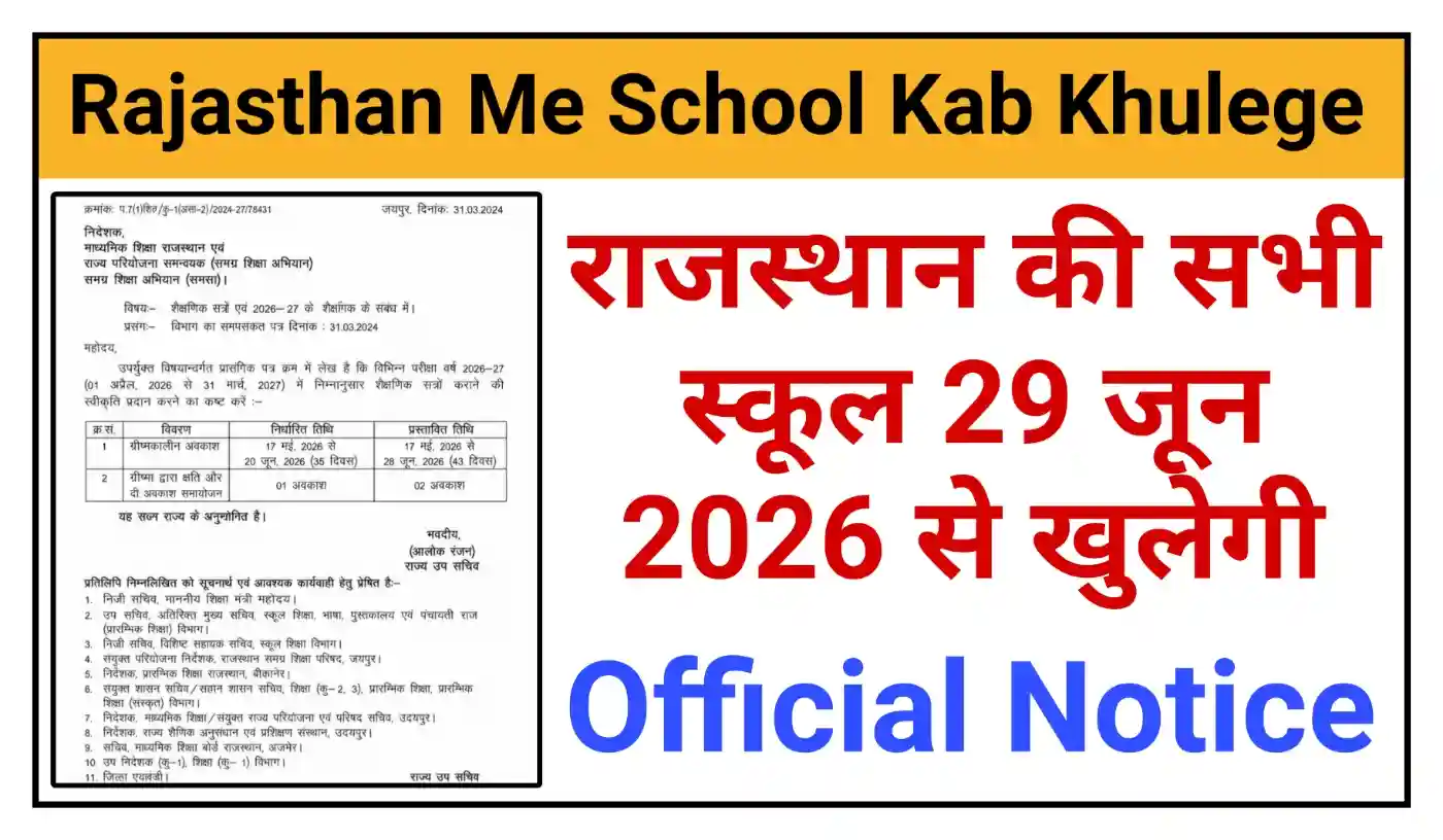 Rajasthan Me School Kab Khulege राजस्थान में सरकारी और प्राइवेट स्कूल कब खुलेंगे, शिक्षा विभाग से बड़ी खबर @rpresult.com