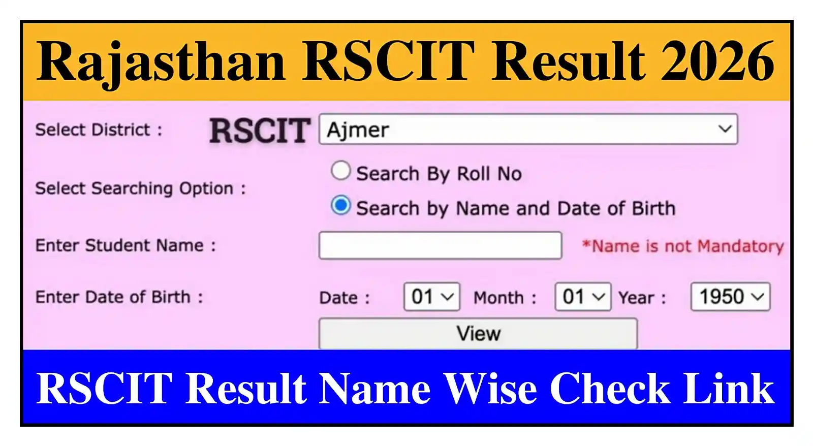 Rajasthan RSCIT Result 2026 आरएससीआईटी 19 जुलाई एग्जाम का रिजल्ट Name Wise यहां से चेक करें @vmou.ac.in